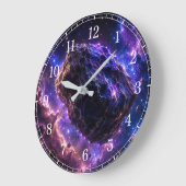 Grande Horloge Ronde Asteroid Wall Clock — Space-Inspired Design (Angle)