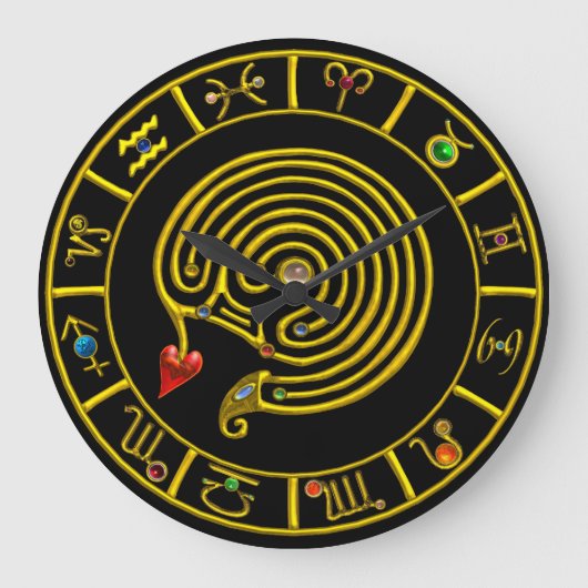 Grande Horloge Ronde Astrologie ZODIAC DE L'OR ASTRAL LABYRINTH (Recto)