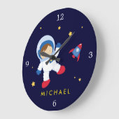 Grande Horloge Ronde Astronaut Boy Space Thème (Angle)