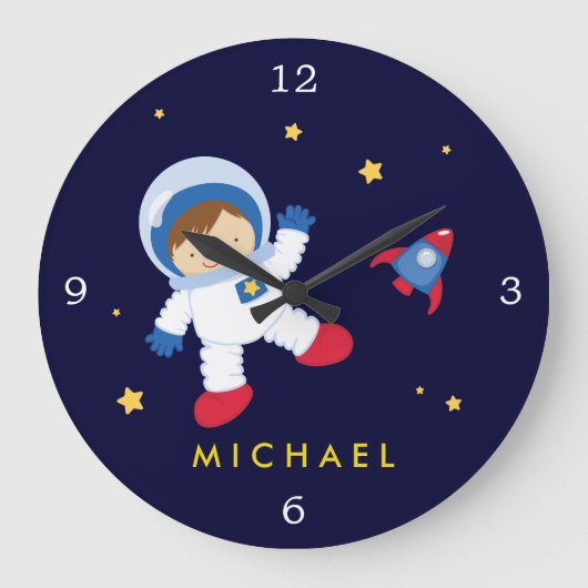 Grande Horloge Ronde Astronaut Boy Space Thème (Recto)