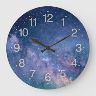 Grande Horloge Ronde Astronomie cosmos bleu violet violet ciel étoiles