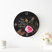 Grande Horloge Ronde Atmospheric  Rosebuds with Text> Mothers Day Clock (Maison)
