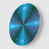 Grande Horloge Ronde Atmospheric with Blue Glow > Design Wall Clock (Angle)