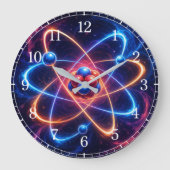 Grande Horloge Ronde Atom Wall Clock — Science-Inspired Design (Recto)