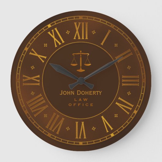 Grande Horloge Ronde ATTORNEY | Elegant Brown Personalizable (Recto)