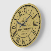 Grande Horloge Ronde ATTORNEY | Golden Personalizable Square Wal (Angle)