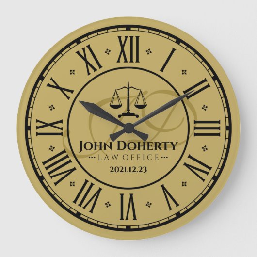 Grande Horloge Ronde ATTORNEY | Golden Personalizable Square Wal (Recto)