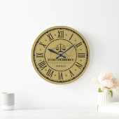 Grande Horloge Ronde ATTORNEY | Golden Personalizable Square Wal (Maison)