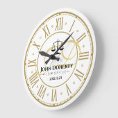 Grande Horloge Ronde ATTORNEY | Golden Personalizable Square Wal (Angle)