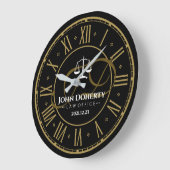 Grande Horloge Ronde ATTORNEY | Golden Personalizable Square Wal (Angle)