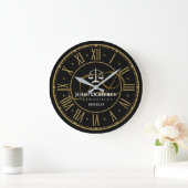 Grande Horloge Ronde ATTORNEY | Golden Personalizable Square Wal (Maison)