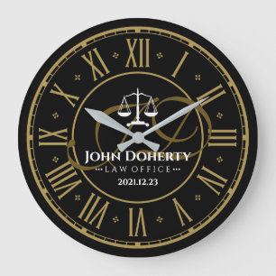 Grande Horloge Ronde ATTORNEY   Golden Personalizable Square Wal