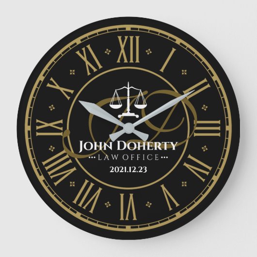 Grande Horloge Ronde ATTORNEY | Golden Personalizable Square Wal (Recto)