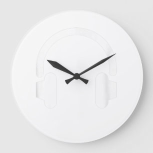 Grande Horloge Ronde Audio Engineer Audiophile Dj Music Lover casque