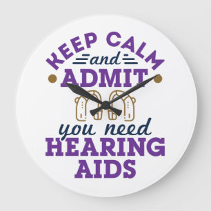 Grande Horloge Ronde Audiologie amusante Conserver le calme Admettre av