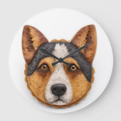 Grande Horloge Ronde Australian Cattle Dog 3D inspiré (Recto)