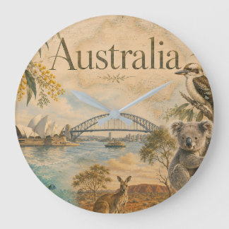Grande Horloge Ronde Australie pour les amoureux de l'Australie