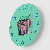 Grande Horloge Ronde Auteur de livres (Angle)