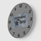 Grande Horloge Ronde Authentique anniversaire Vintage de 1973 avec Grun (Angle)