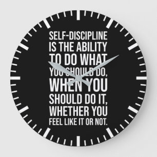 Grande Horloge Ronde Auto-Discipline - Gymnase, Hustle, Esprit de réuss