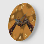 Grande Horloge Ronde Auto-réflexion Giraffe, (Angle)