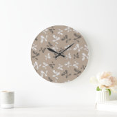 Grande Horloge Ronde Automne Foliing Feuille Brown Taupe Motif (Maison)