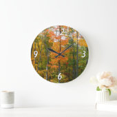 Grande Horloge Ronde Automne Maple Trees Automne Photographie de la nat (Maison)