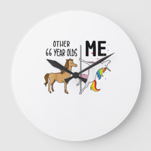 Grande Horloge Ronde Autre cadeau de licorne 66 ans anniversaire et moi