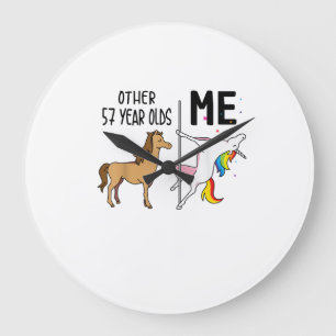 Grande Horloge Ronde Autres Cadeaux Licorne 57 Ans Anniversaire Et Moi