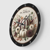 Grande Horloge Ronde Autumn Harvest 'Hello Pumpkin'  (Angle)