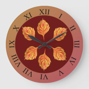 Grande Horloge Ronde Autumn Leaves