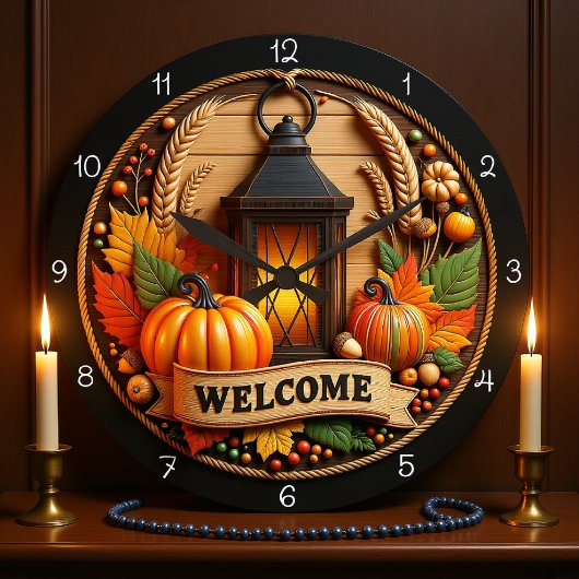 Grande Horloge Ronde Autumn Welcome Lantern Clock