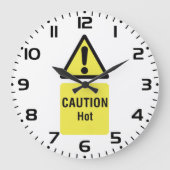 Grande Horloge Ronde Avertissement jaune gras Sécurité des signes chaud (Recto)