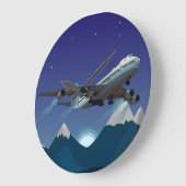 Grande Horloge Ronde Avion. Jumbo jet. (Angle)