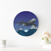 Grande Horloge Ronde Avion. Jumbo jet. (Maison)