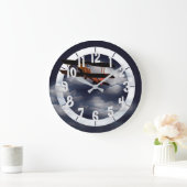 Grande Horloge Ronde Avion modifiable (Maison)