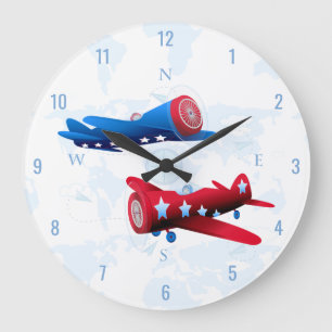 Grande Horloge Ronde Avion vintage Avion