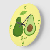 Grande Horloge Ronde Avocado Lover Design Thunder_Cove (Angle)