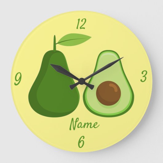 Grande Horloge Ronde Avocado Lover Design Thunder_Cove (Recto)