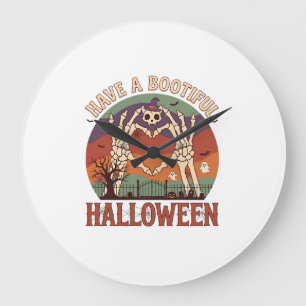 Grande Horloge Ronde Avoir de Belles Mains de Squelette pour Halloween
