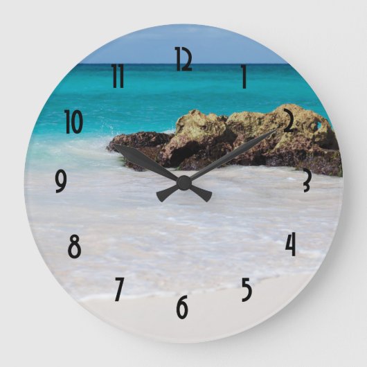 Grande Horloge Ronde Azure Ocean Sandy Beach Photo (Recto)