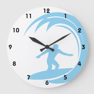 Grande Horloge Ronde Baby Blue Surfing