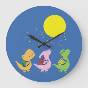 Grande Horloge Ronde Baby Dinosaure