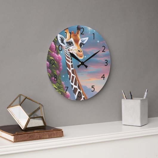 Grande Horloge Ronde Baby Giraffe (Bureau)