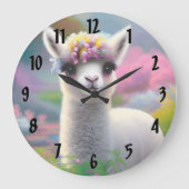 Grande Horloge Ronde Baby Llama (Recto)