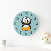 Grande Horloge Ronde Baby Penguin Animal Wall Clock (Maison)