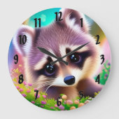 Grande Horloge Ronde Baby Raccoon (Recto)