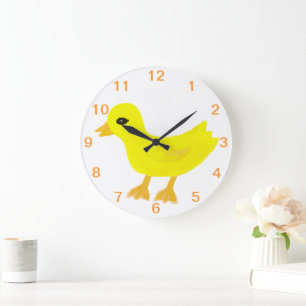 Grande Horloge Ronde Baby Yellow Rubber Ducky
