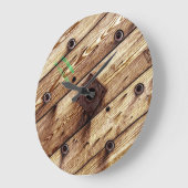 Grande Horloge Ronde Bac en bois cool (Angle)