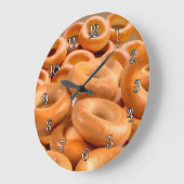 Grande Horloge Ronde Bagels Thème Horaires De Cuisine (Angle)